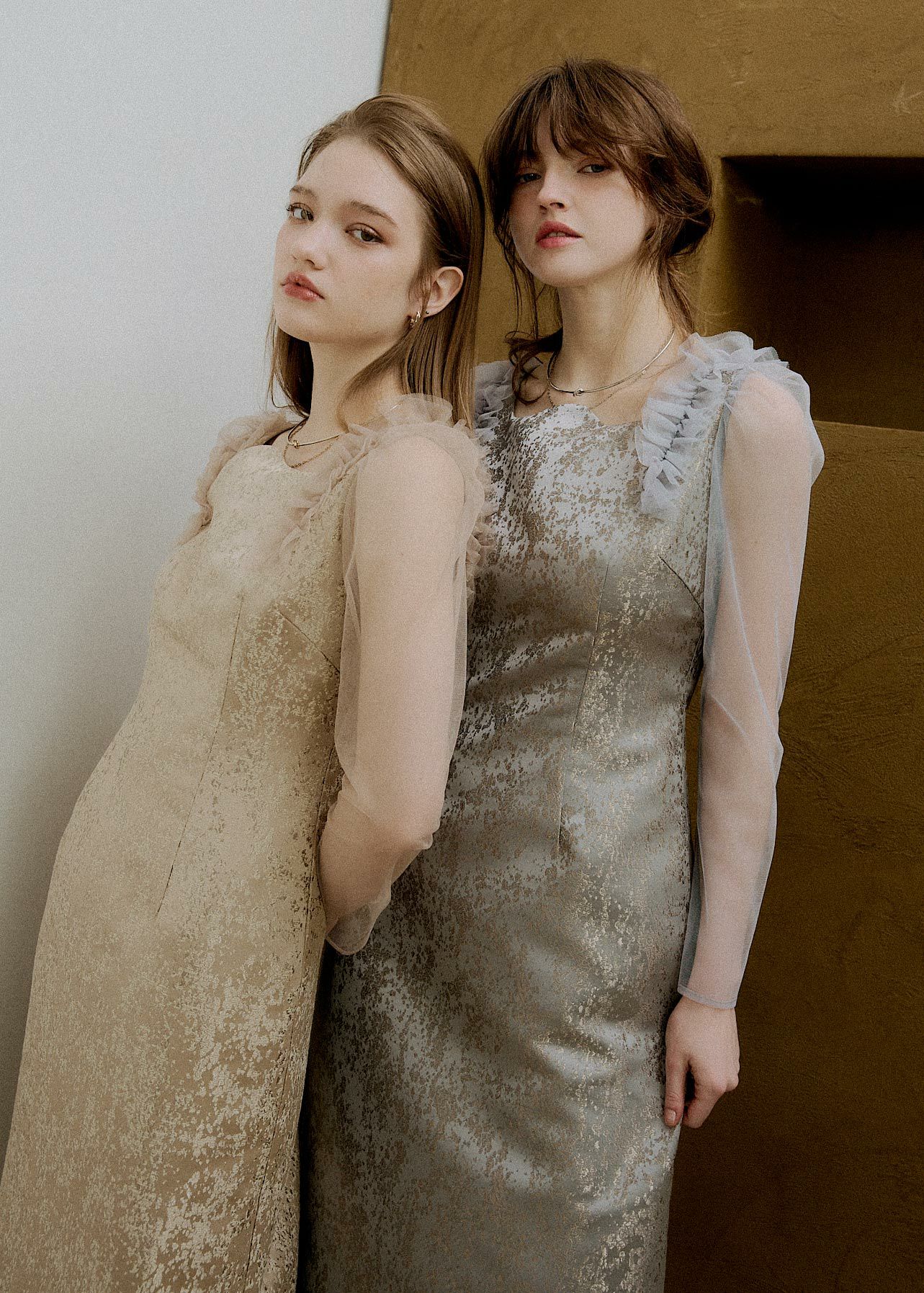 Shouder frill jacquard dressのドレス|Dorry Doll / LE'RURE