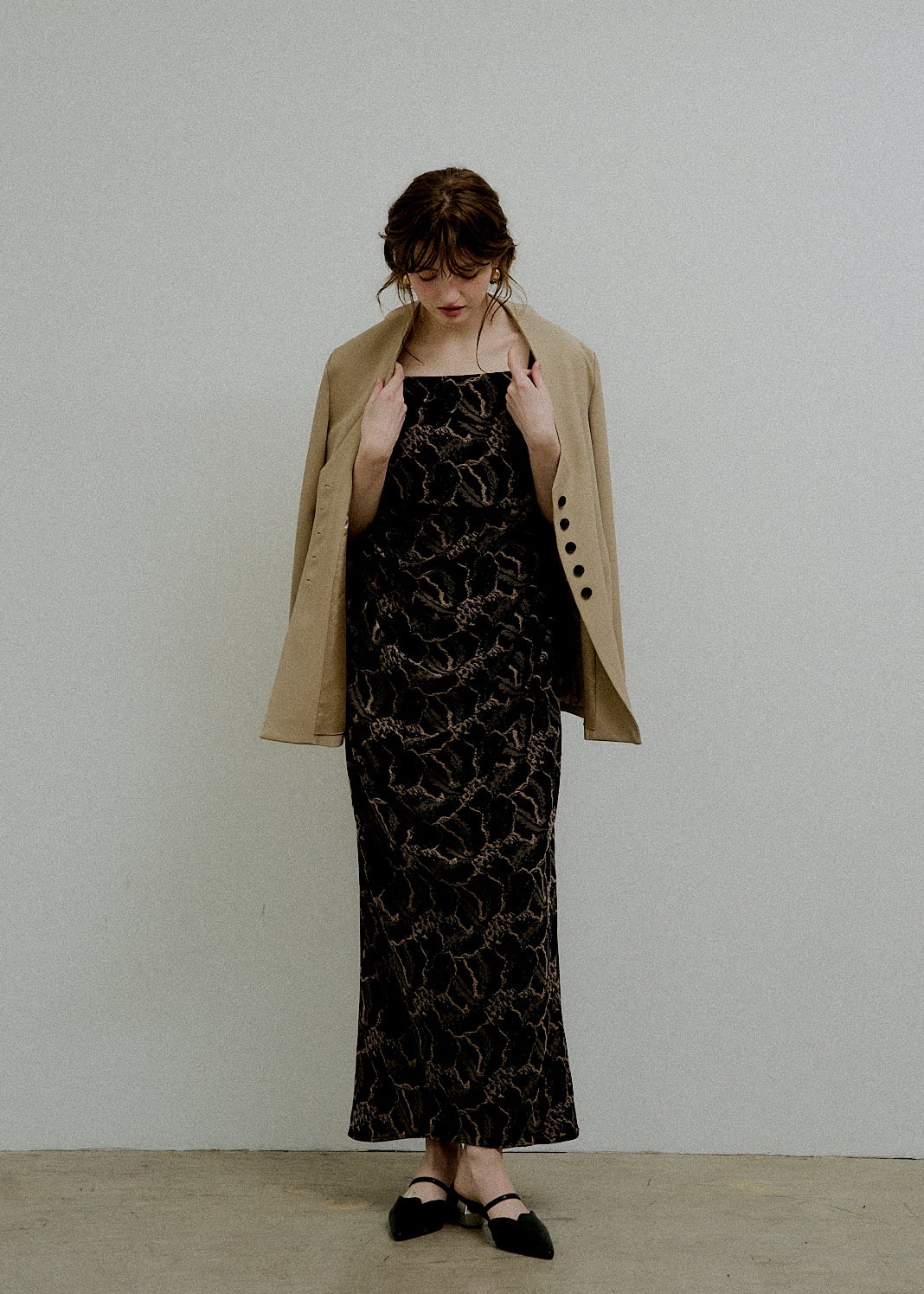Jacquard cami drape dressのドレス|Dorry Doll / LE'RURE