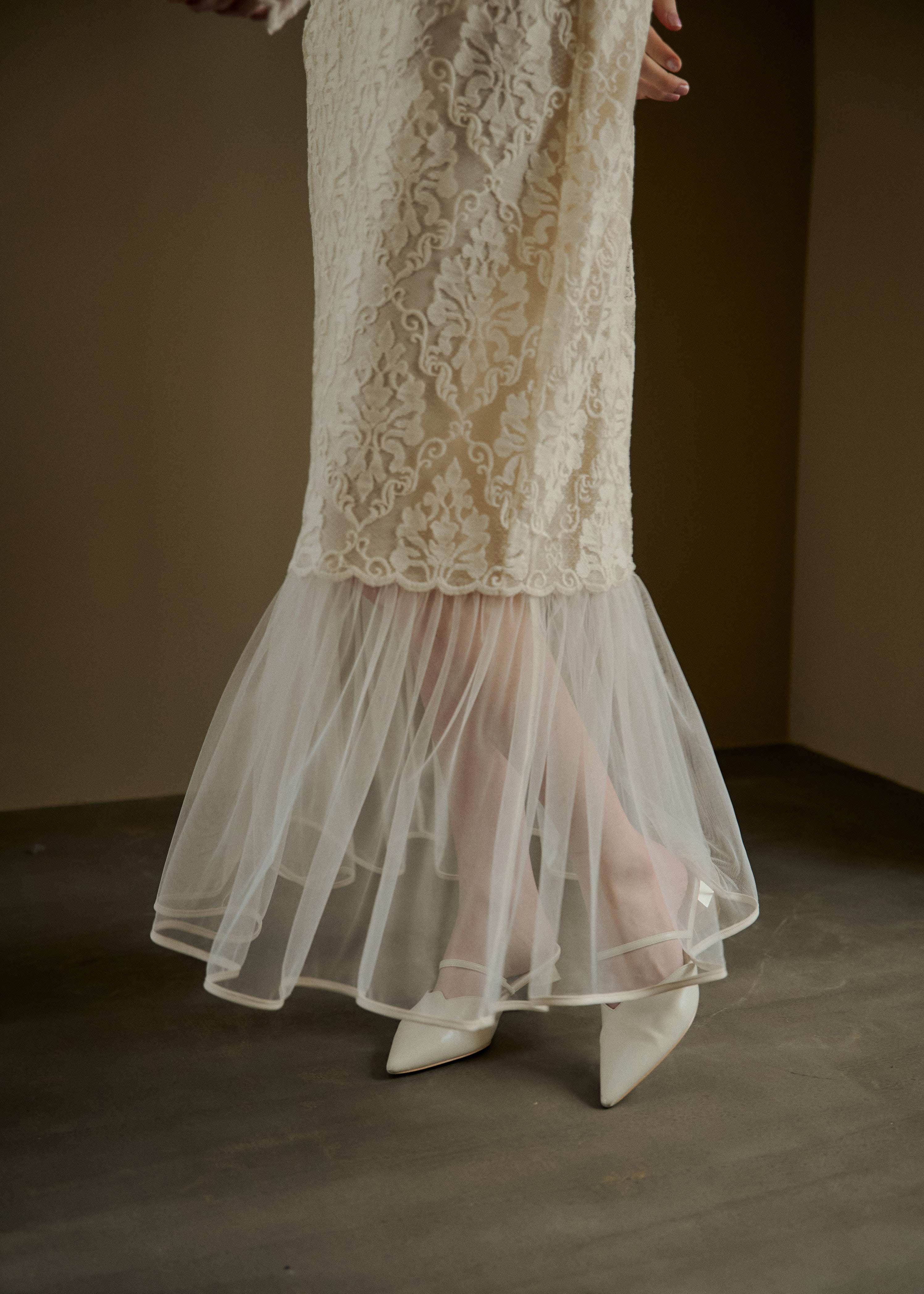 Midi scallop lace dressのドレス|Dorry Doll / LE'RURE