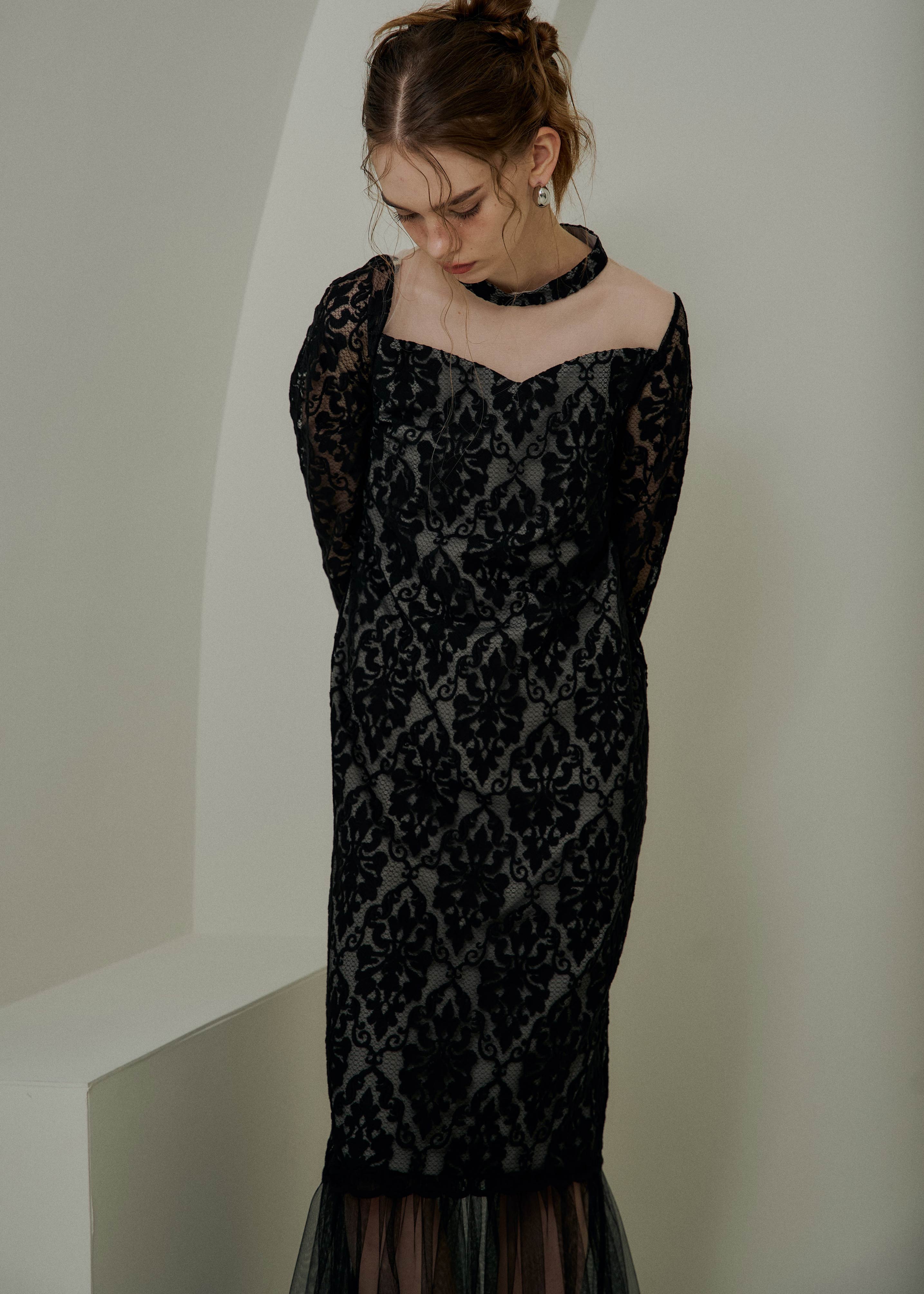 Midi scallop lace dressのドレス|Dorry Doll / LE'RURE