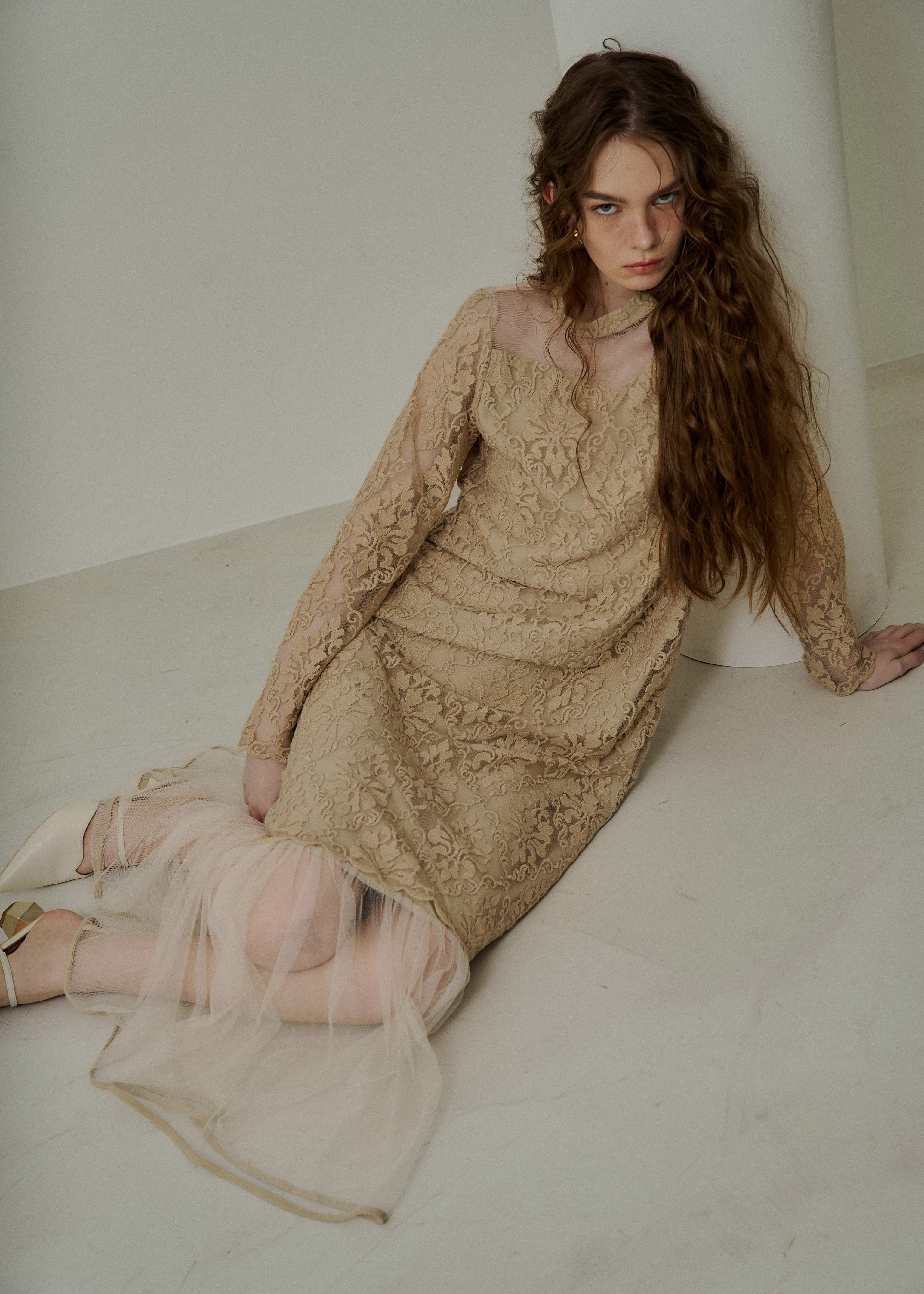 Midi scallop lace dressのドレス|Dorry Doll / LE'RURE