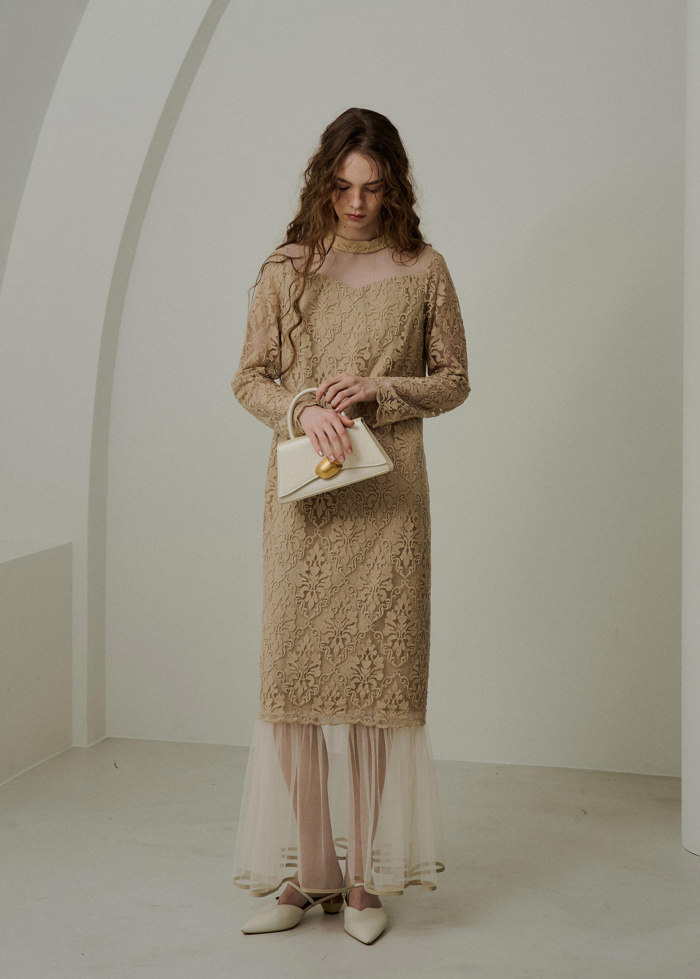 Midi scallop lace dressのドレス|Dorry Doll / LE'RURE