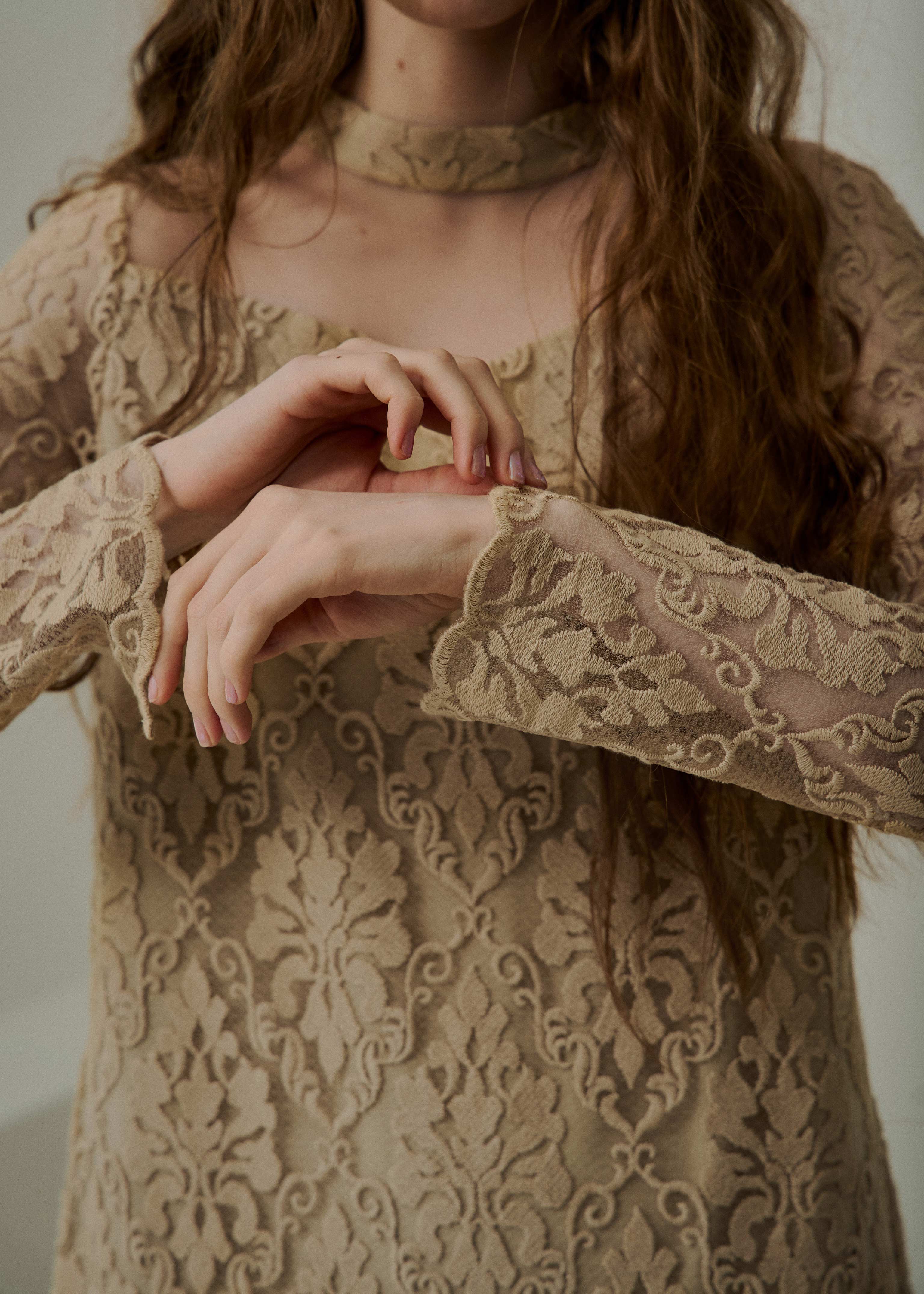 Midi scallop lace dressのドレス|Dorry Doll / LE'RURE