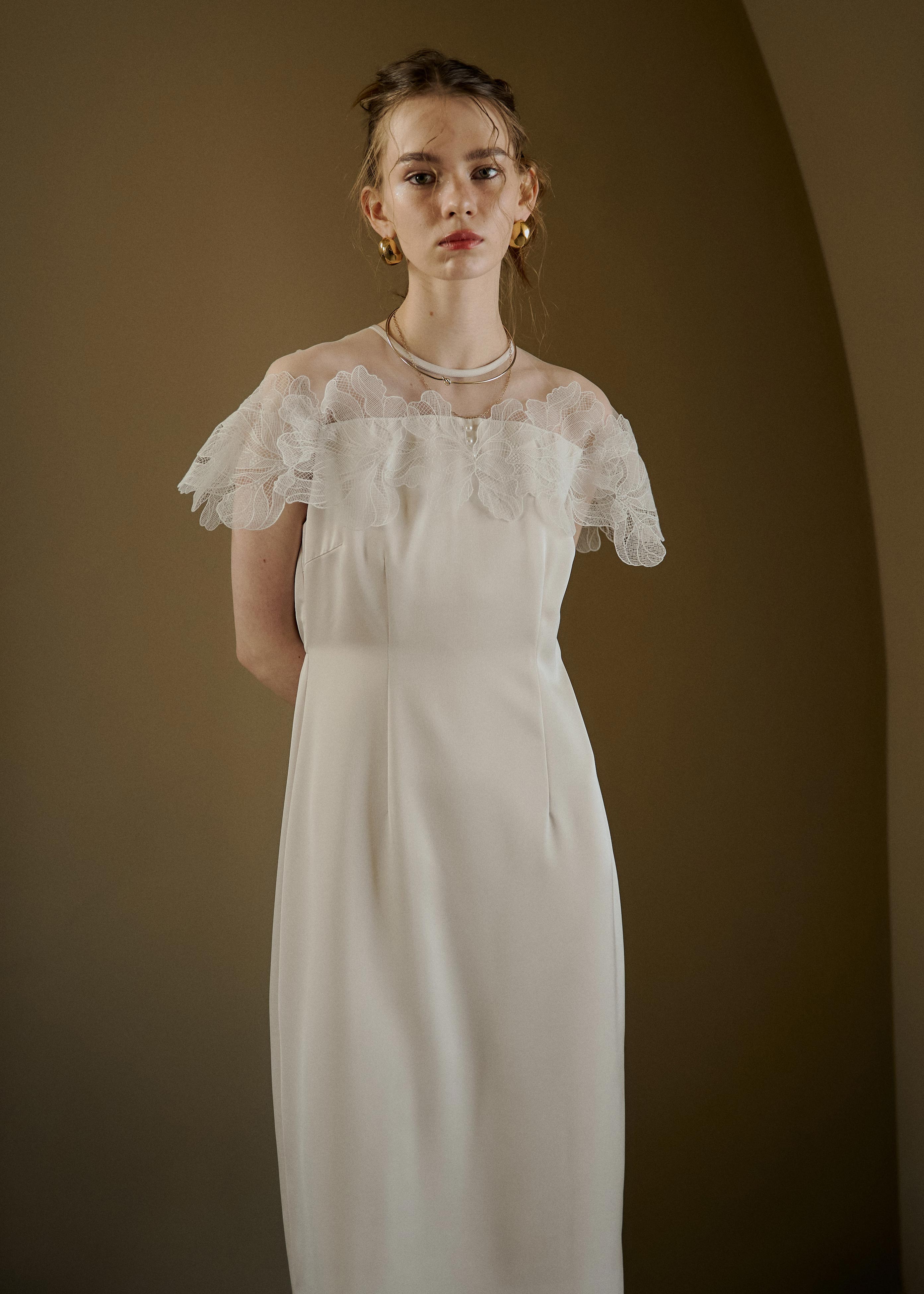 Fleur lace satin dressのドレス|Dorry Doll / LE'RURE