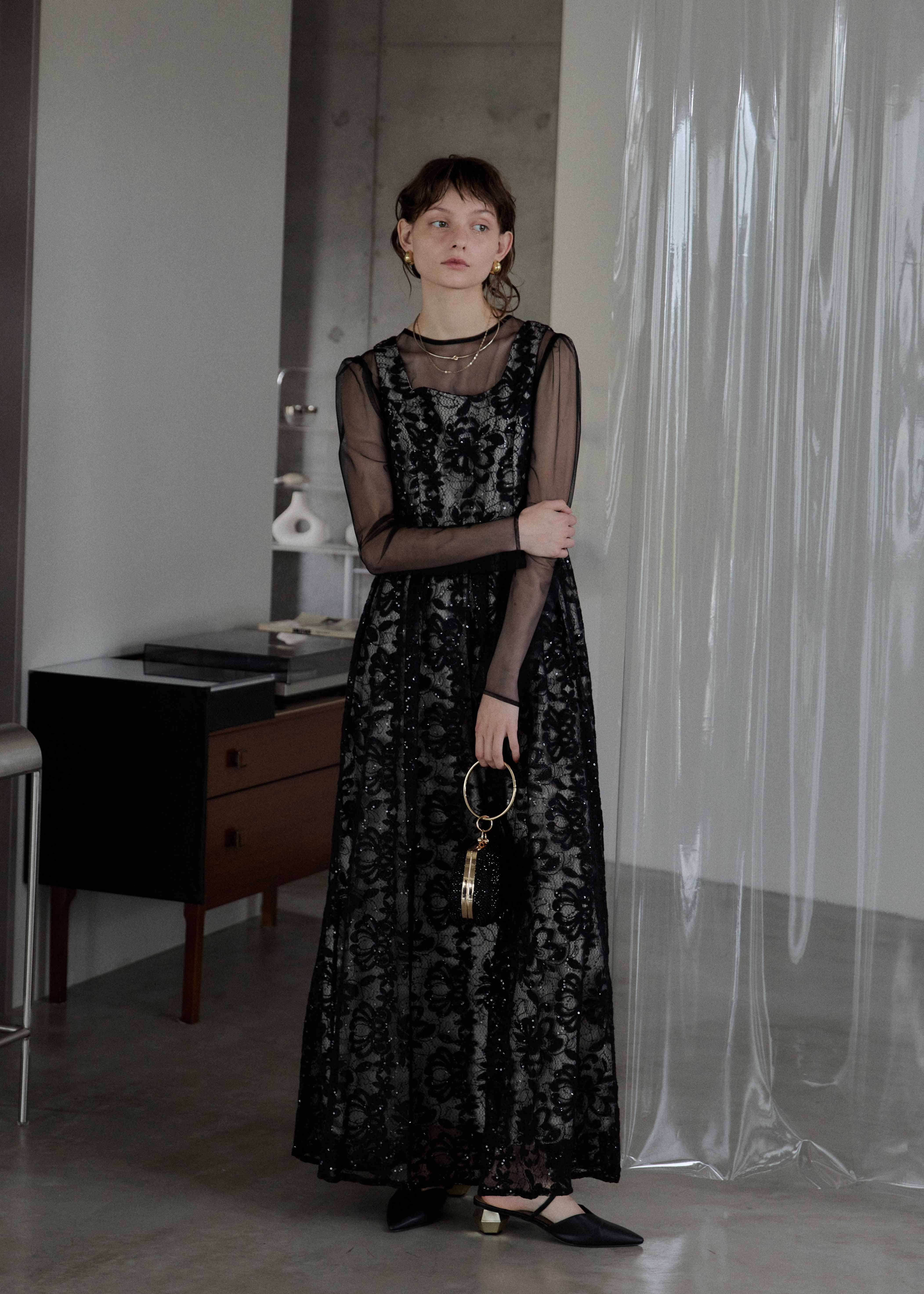 Sparkle lace A-line dressのドレス|Dorry Doll / LE'RURE