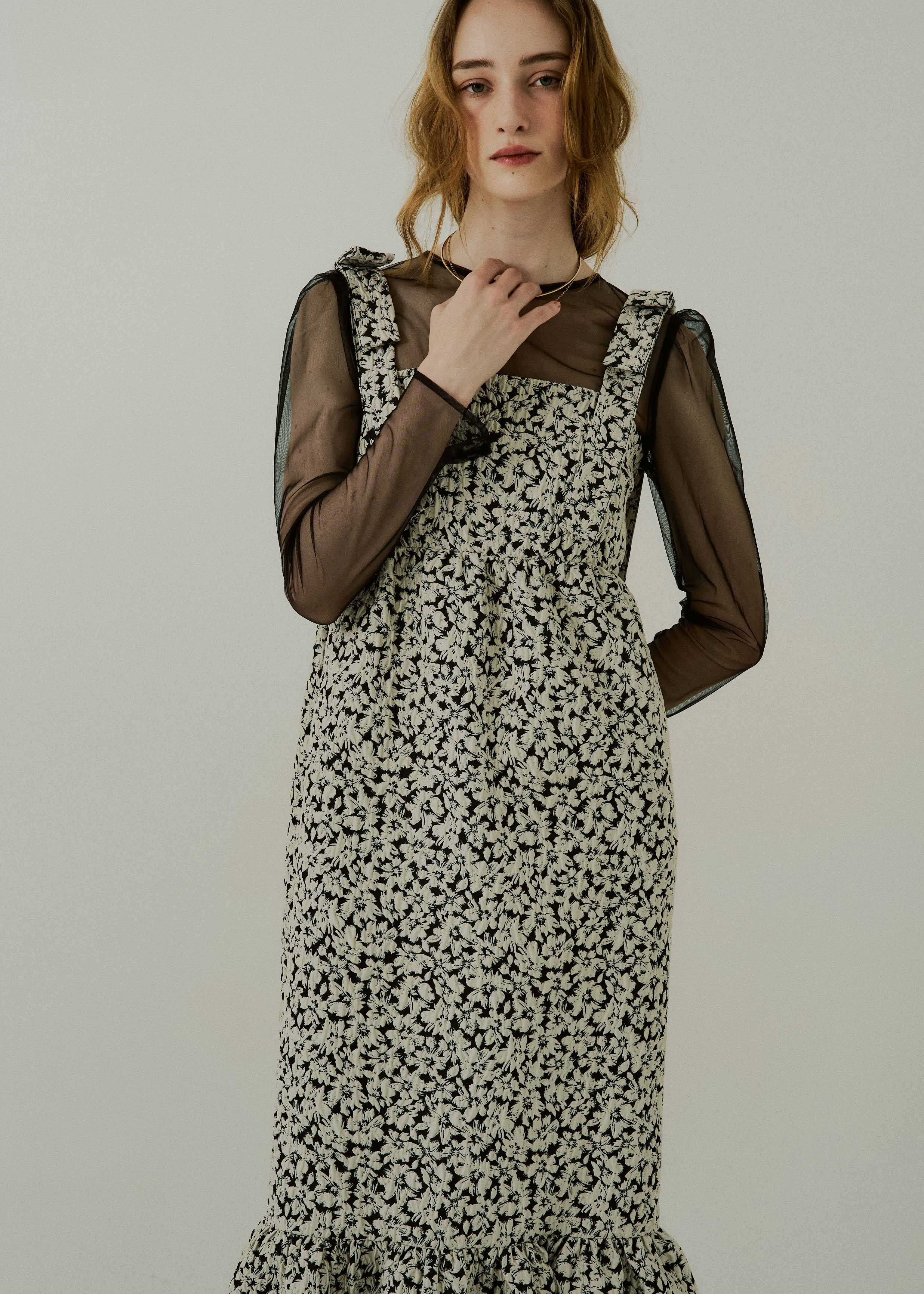 Jacquard ribbon tiered onepieceのドレス|Dorry Doll / LE'RURE