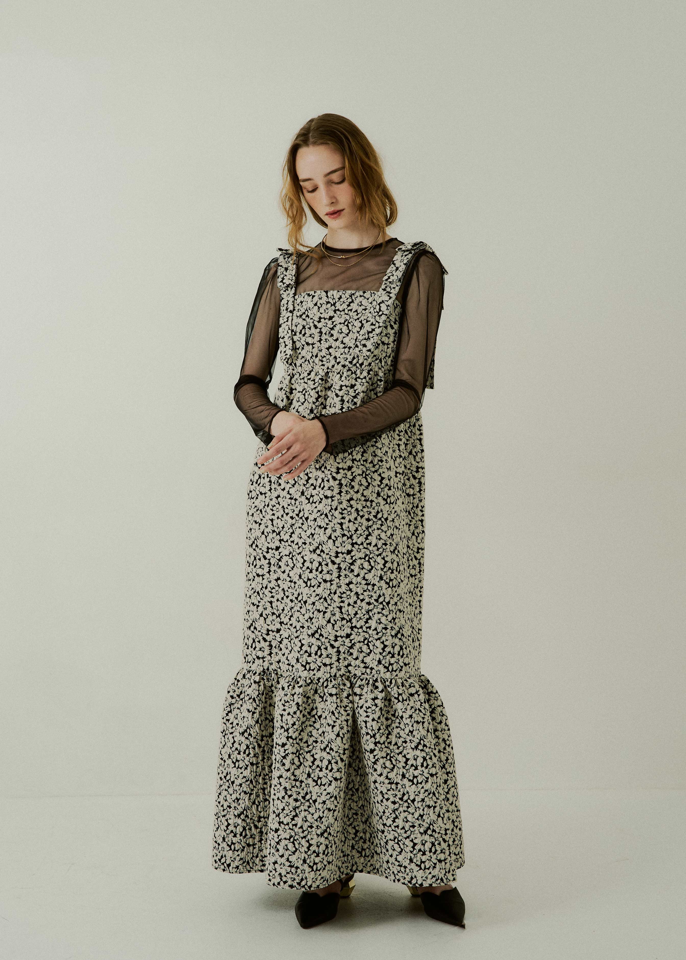 Jacquard ribbon tiered onepieceのドレス|Dorry Doll / LE'RURE