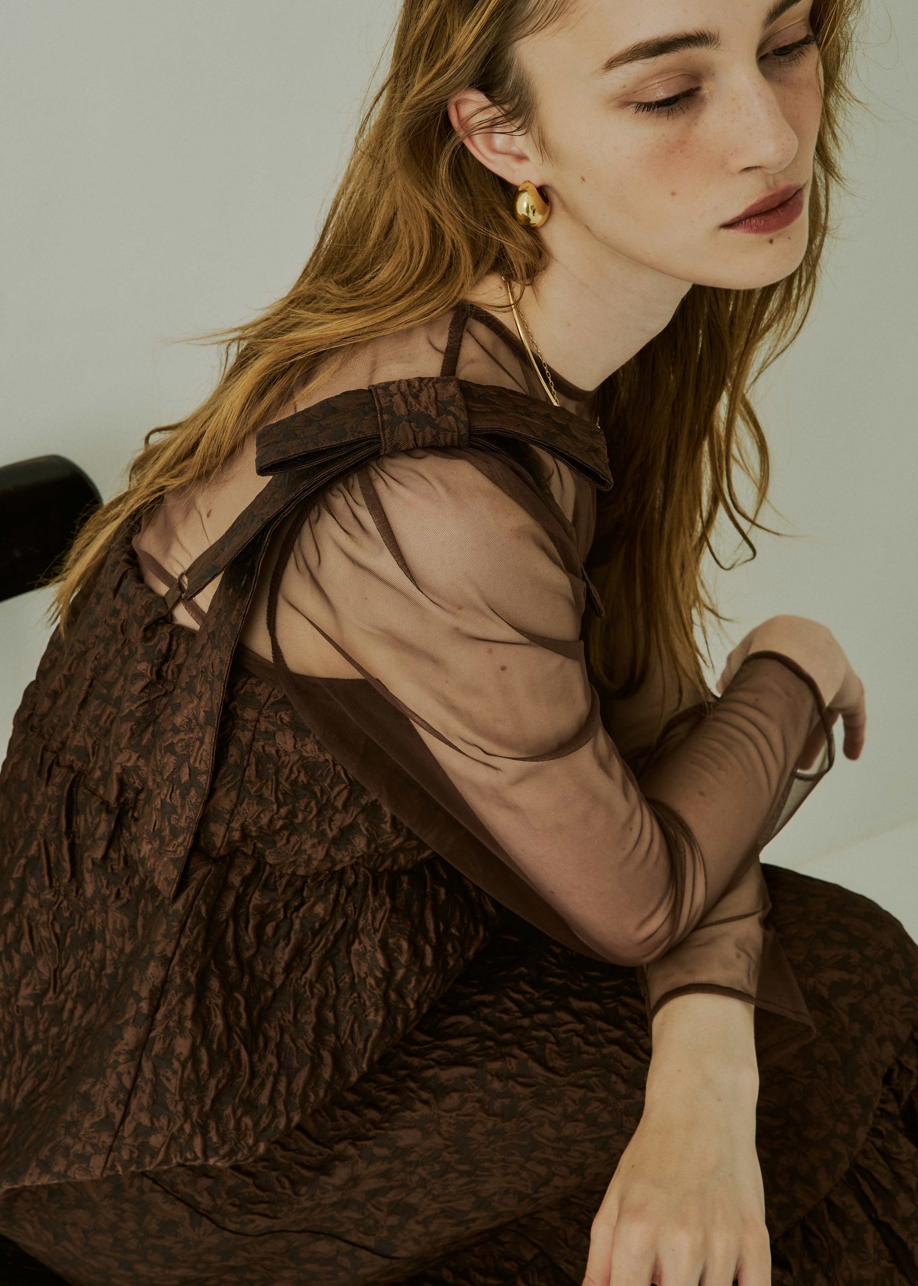 Jacquard ribbon tiered onepieceのドレス|Dorry Doll / LE'RURE