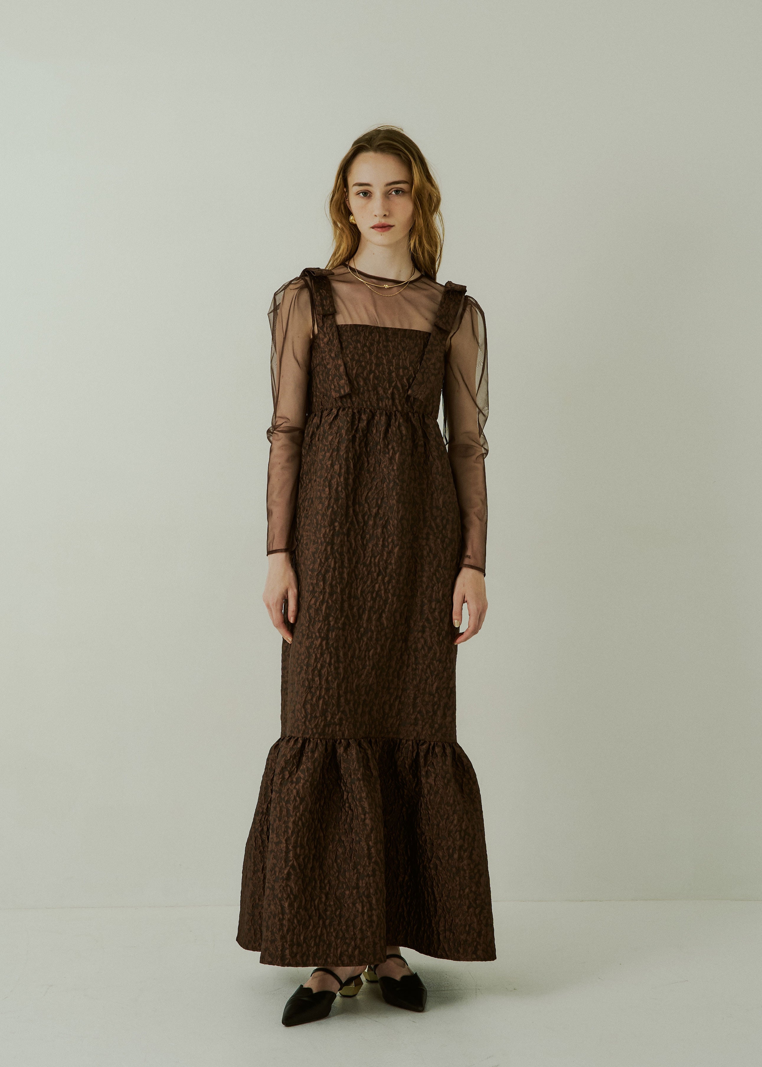 Jacquard ribbon tiered onepieceのドレス|Dorry Doll / LE'RURE