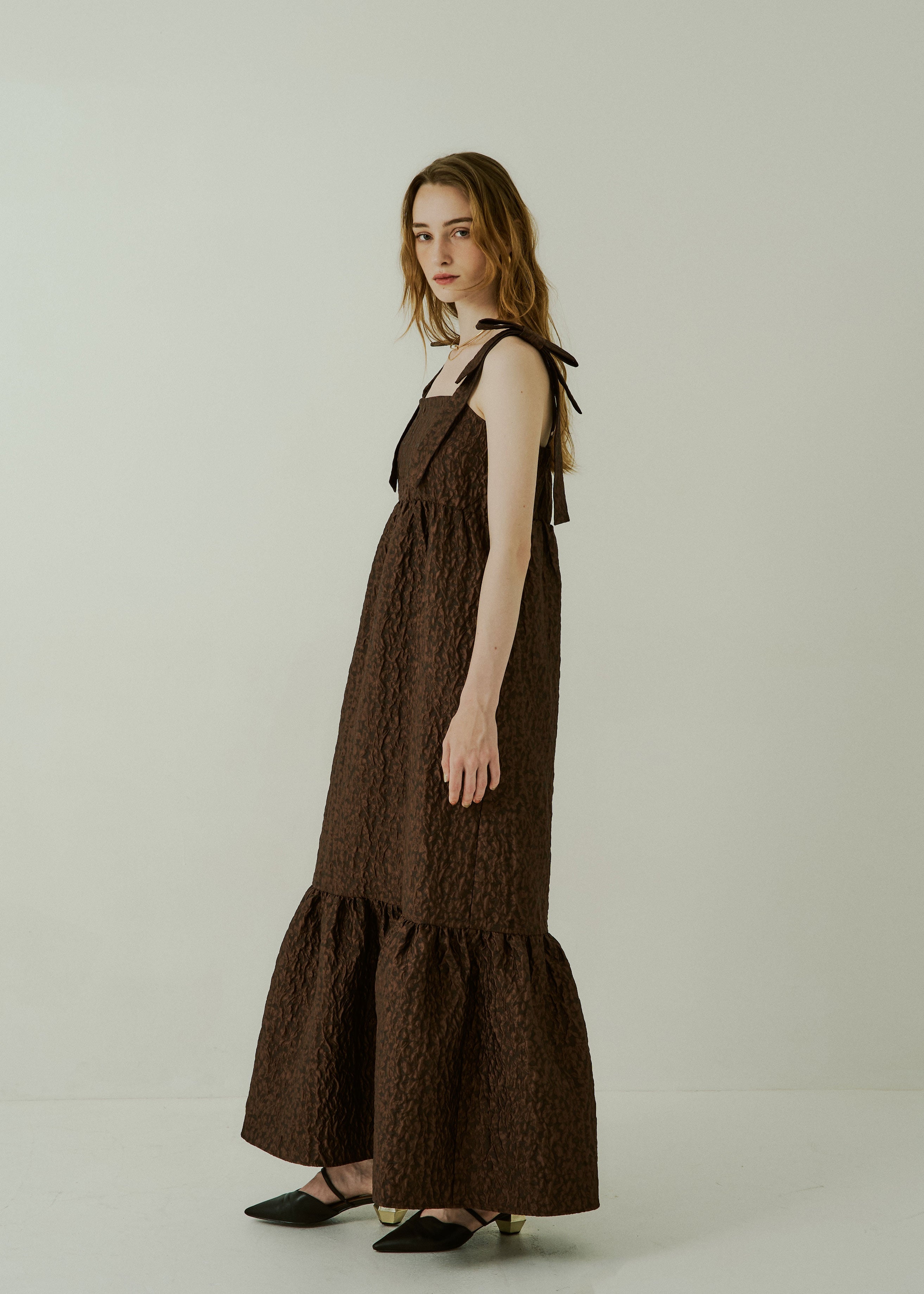 Jacquard ribbon tiered onepieceのドレス|Dorry Doll / LE'RURE