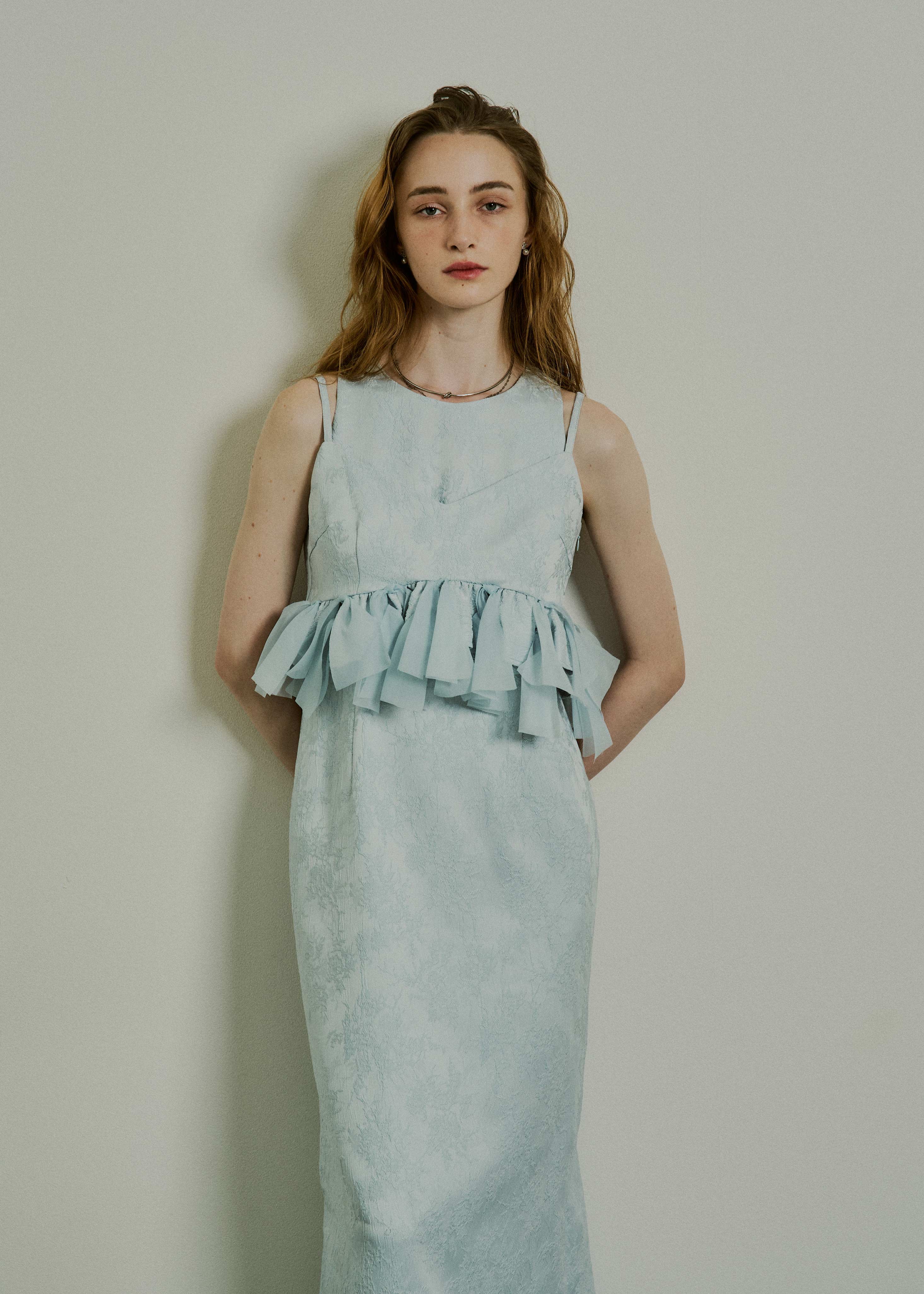 Fluffy sleeve pencil dress|LE'RURE