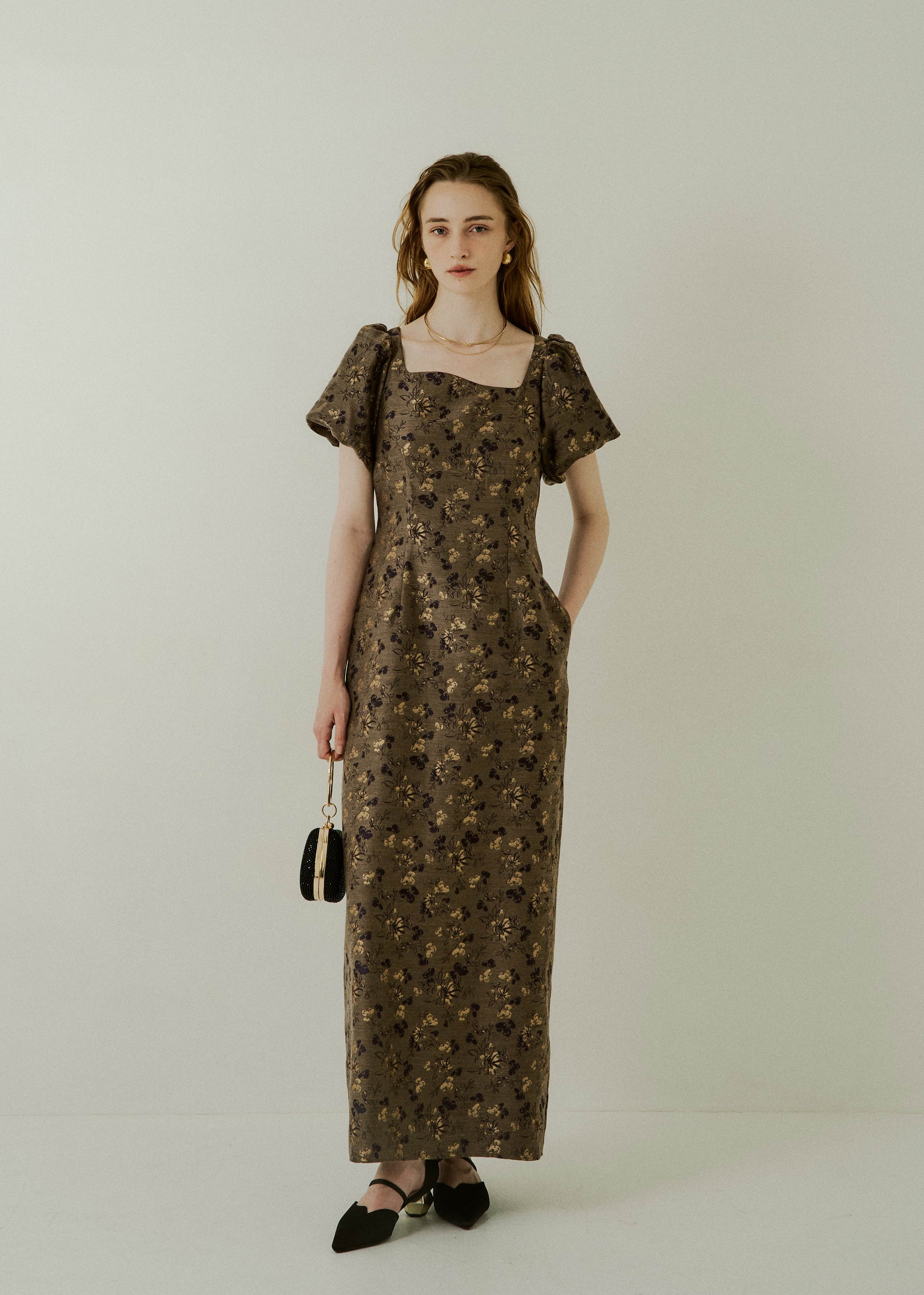Silk jacquard dressのドレス|Dorry Doll / LE'RURE