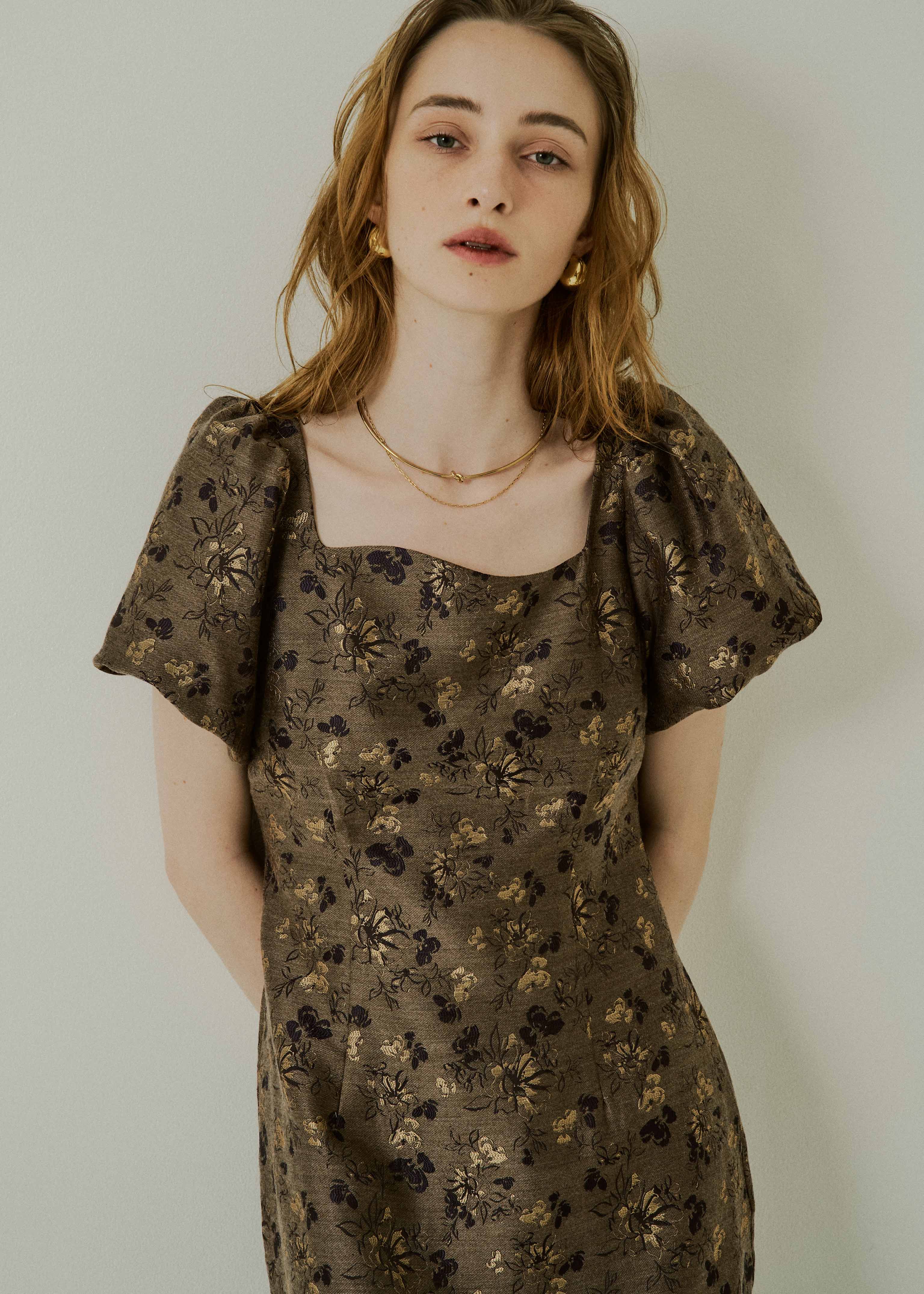 Silk jacquard dressのドレス|Dorry Doll / LE'RURE