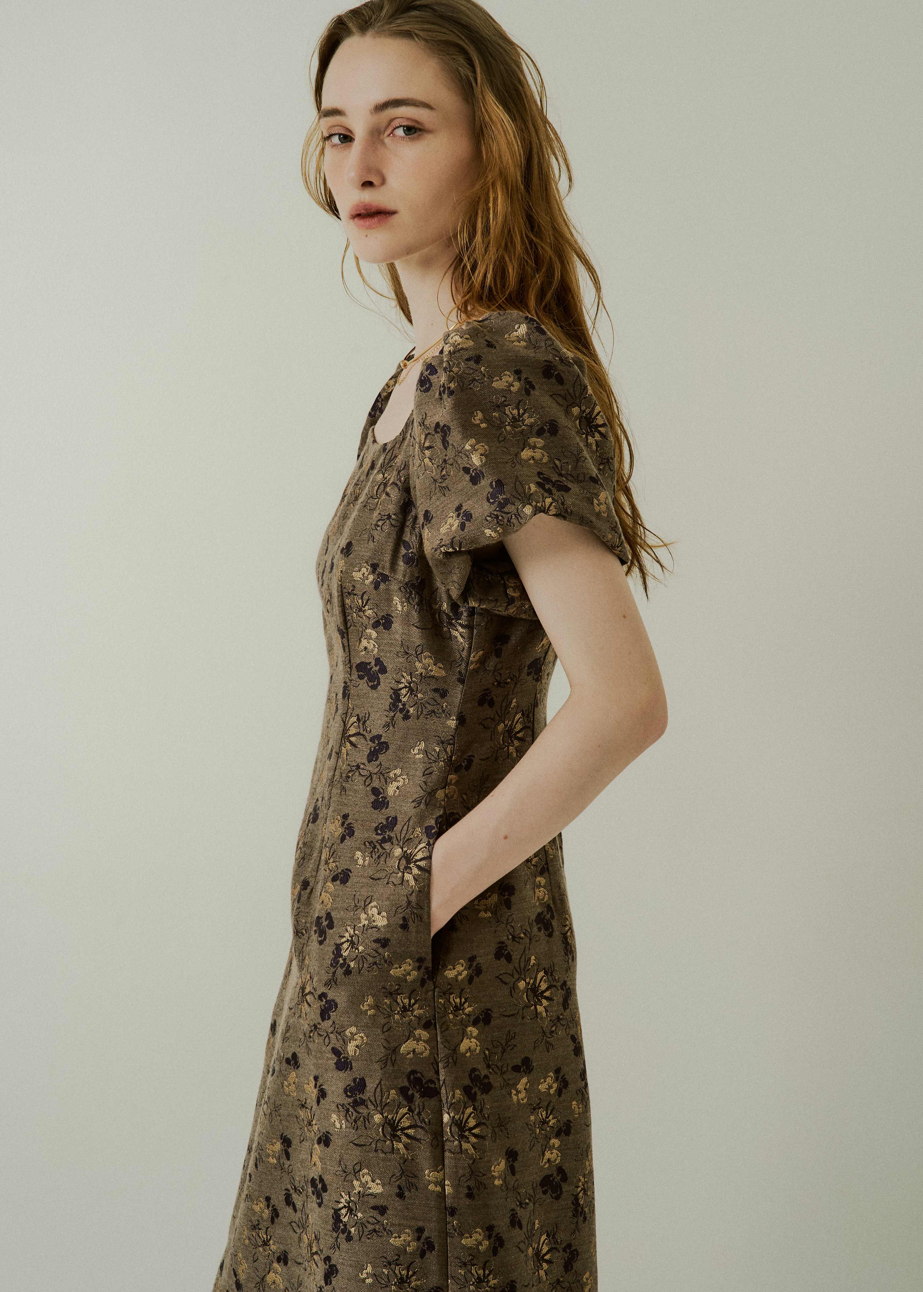 Silk jacquard dressのドレス|Dorry Doll / LE'RURE