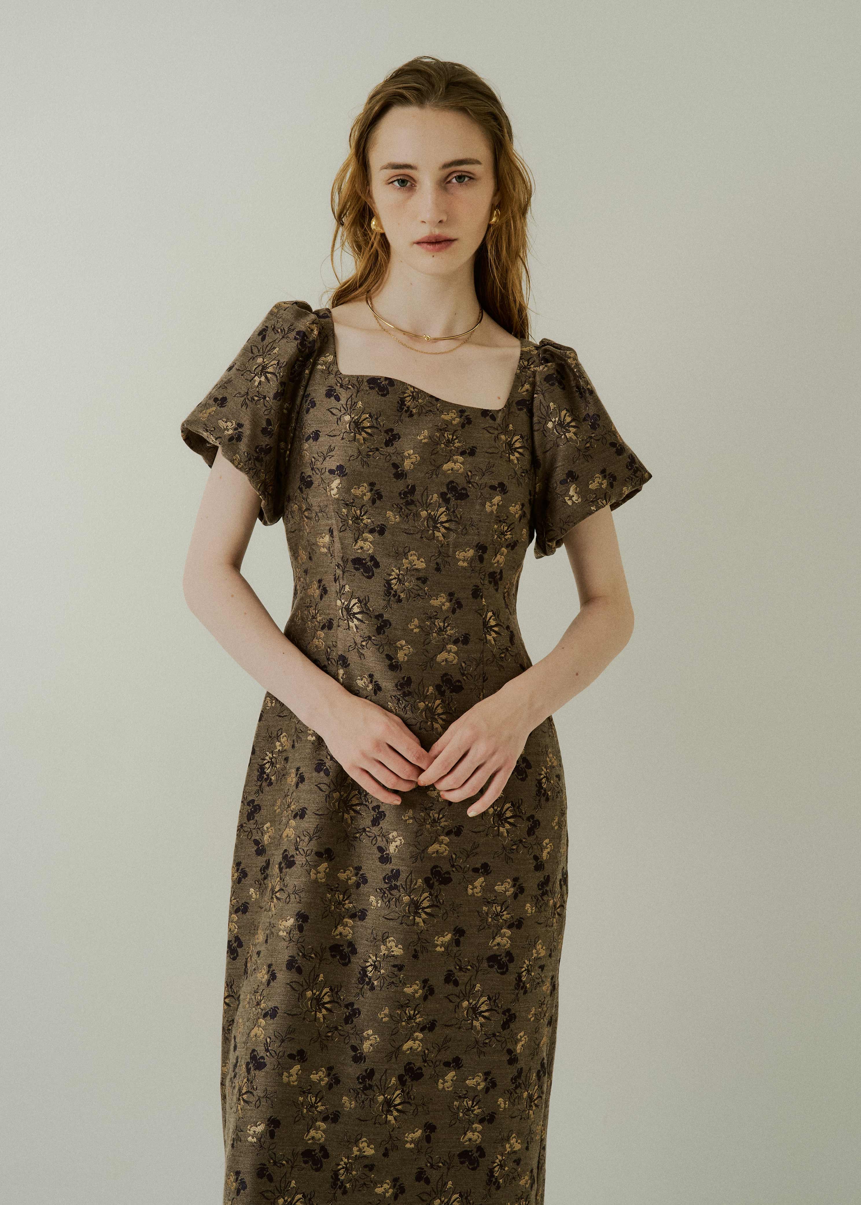 Silk jacquard dressのドレス|Dorry Doll / LE'RURE