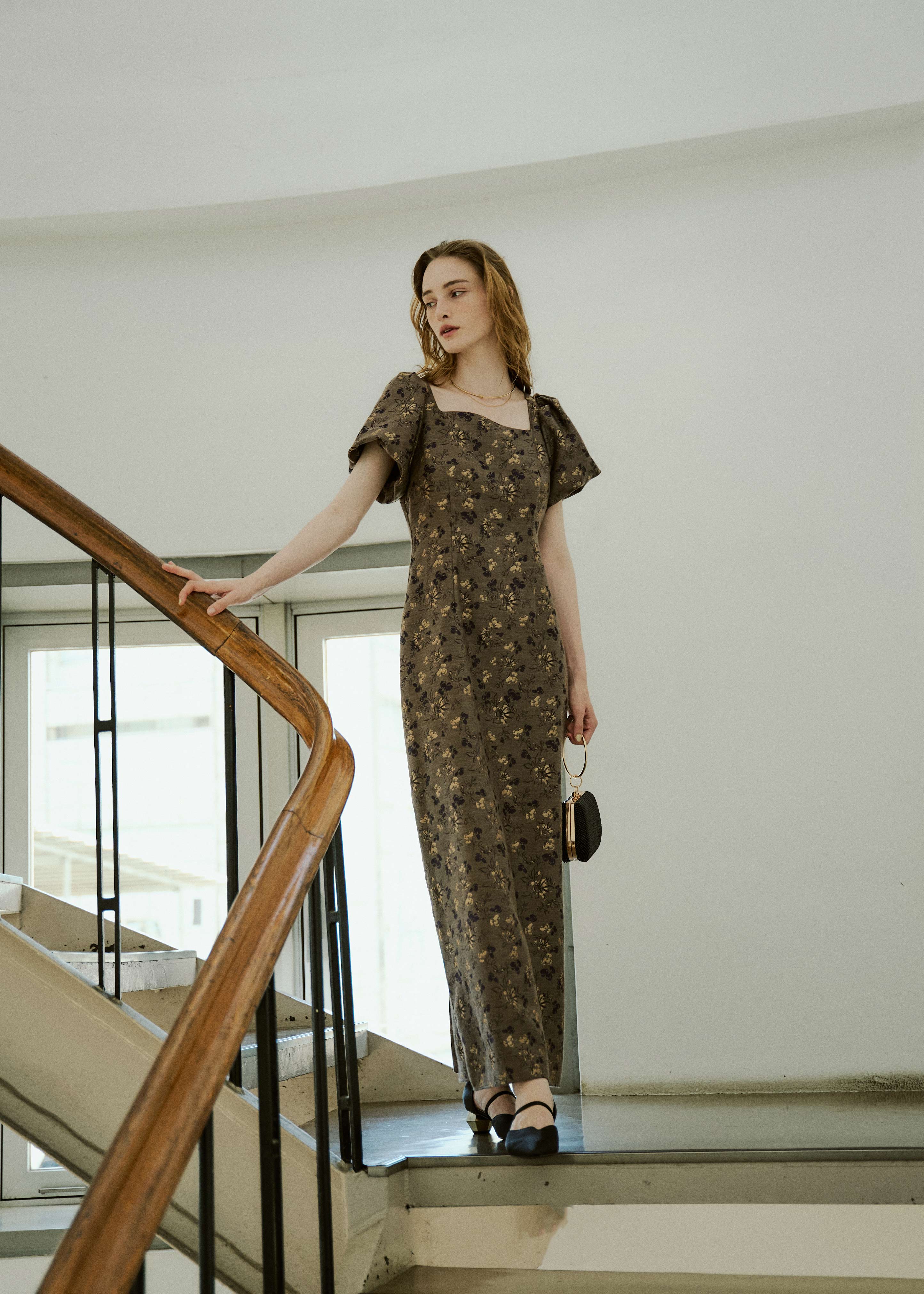 Silk jacquard dressのドレス|Dorry Doll / LE'RURE