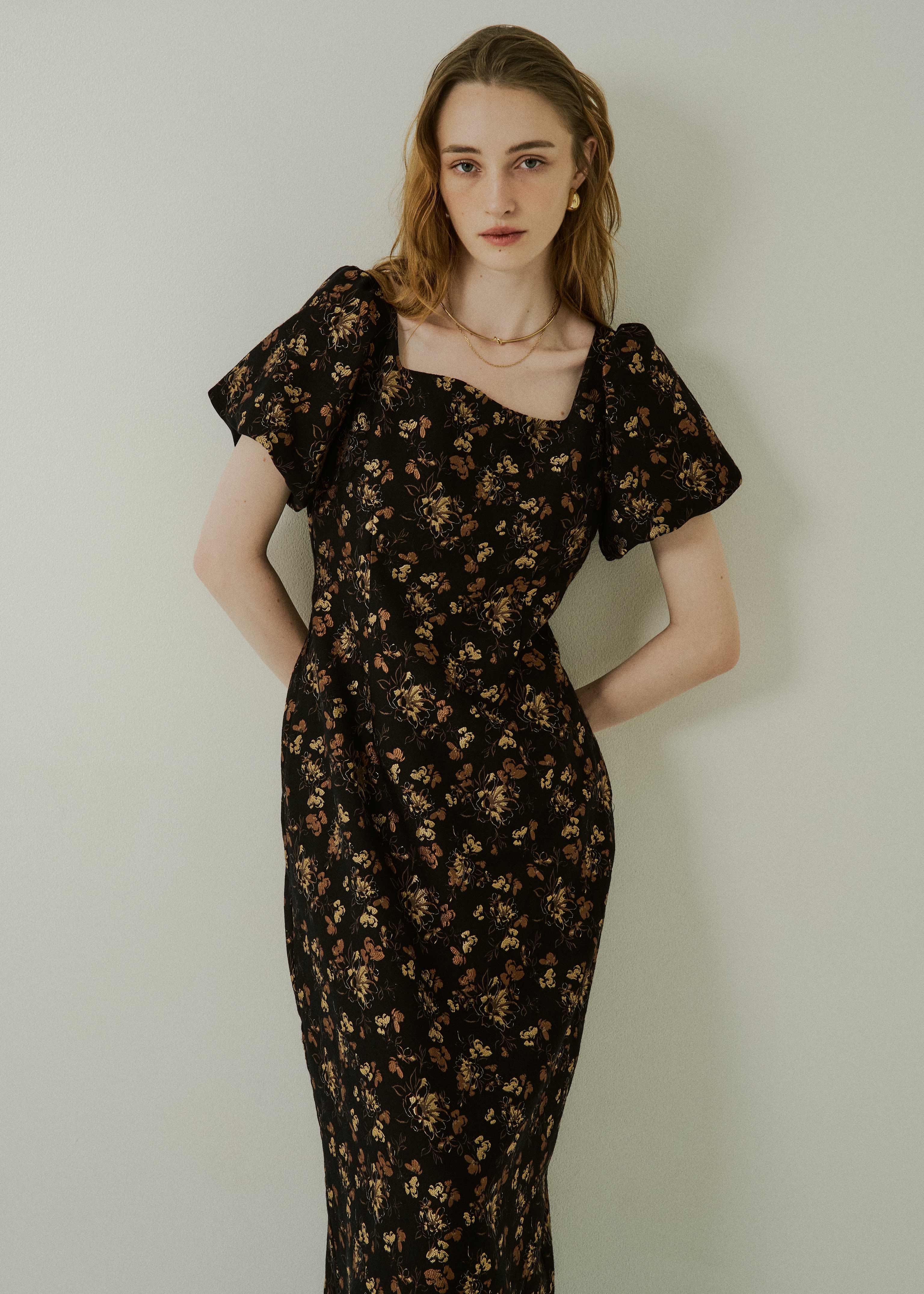 Silk jacquard dressのドレス|Dorry Doll / LE'RURE