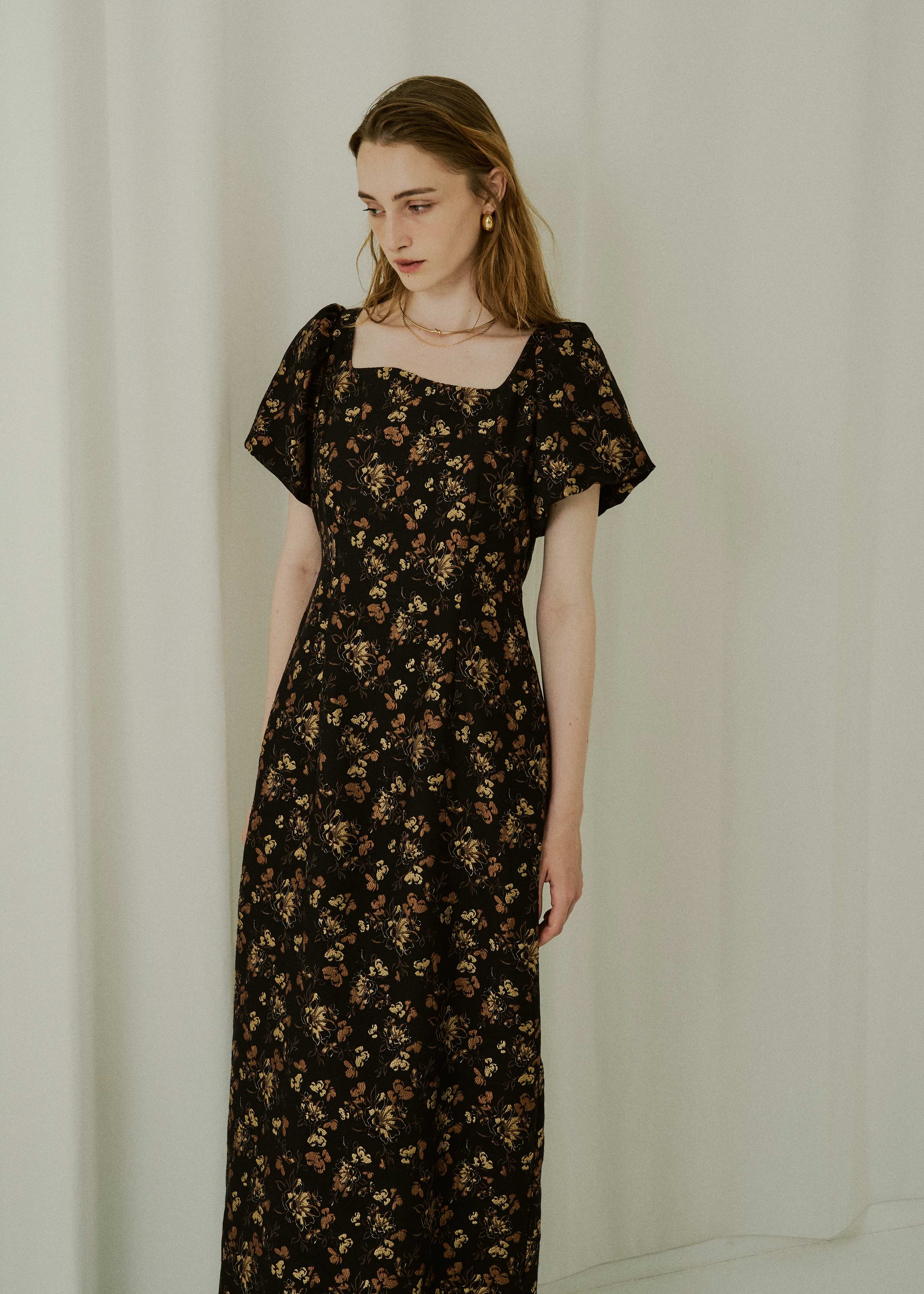 Silk jacquard dressのドレス|Dorry Doll / LE'RURE