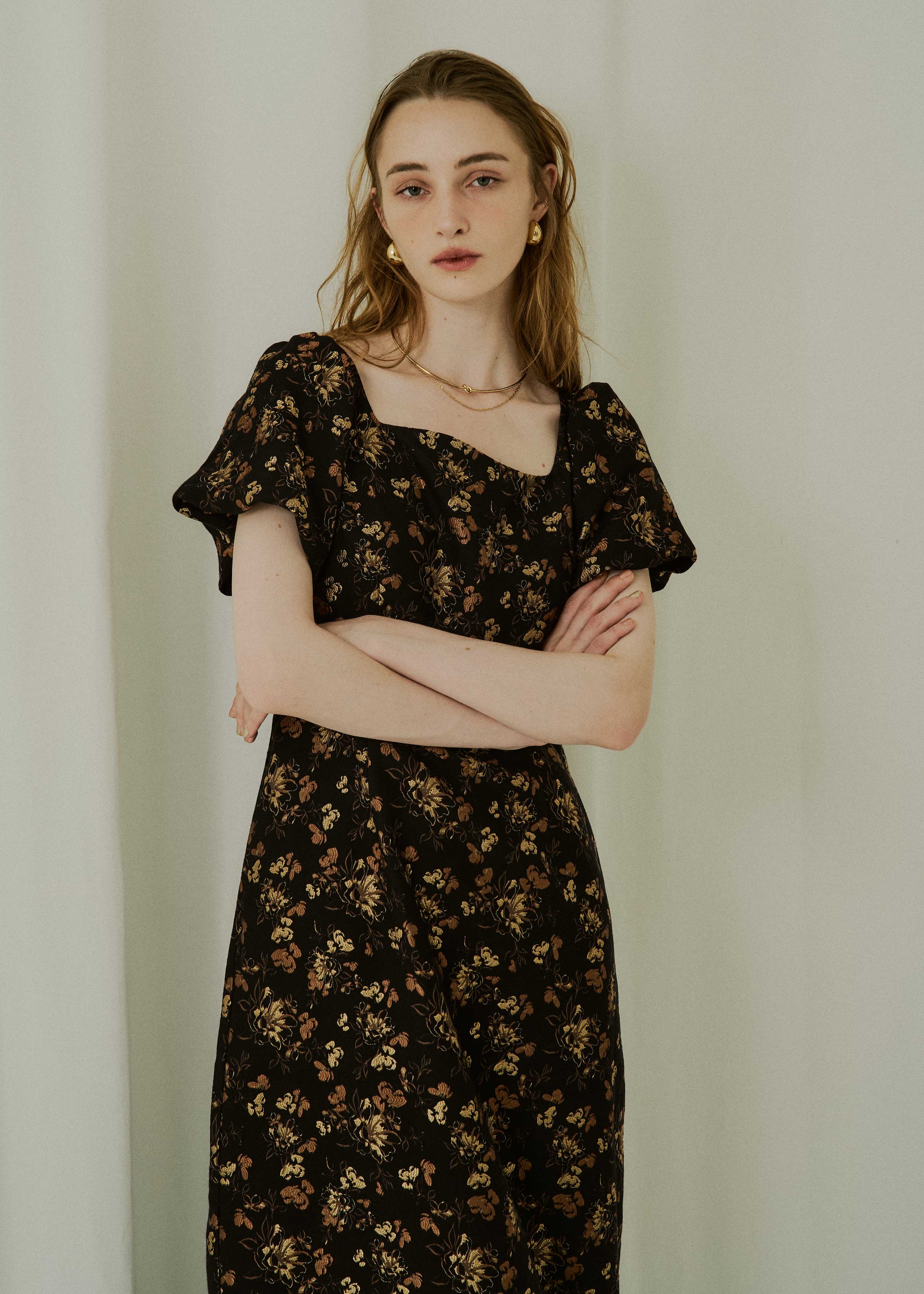 Silk jacquard dressのドレス|Dorry Doll / LE'RURE